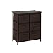 Honey-Can-Do TBL-03759 6-Drawer Storage Chest with Woven-Strap Fabric Drawers, Brown Finish, Espresso, 24" Tall
