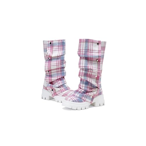 Image of Women's Embroidered Western Cowboy Mid-Calf Boots - Rider Boots - Mid-Height Boots Above Knee with Diamond Inlays