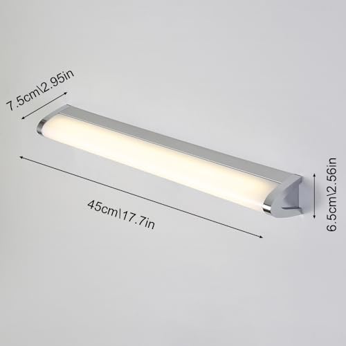 Aplique LED cromado lineal QYYZTQY de pared para espejo de baño 3