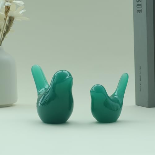 Figura Decorativa Estatua de Pájaro Moderno Verde