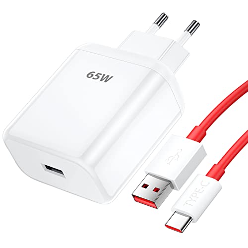 Cargador y Cable USB C para OnePlus Nord 2 CE 2 9 Pro 8T 5G, Carga Rápida 6A Cable USB a Tipo C y Super Flash SUPERVOOC 65W Adaptador de Cargador para Realme 7 Pro GT NEO 2 OPPO Find X3 Neo Reno 7 6 5 Cover