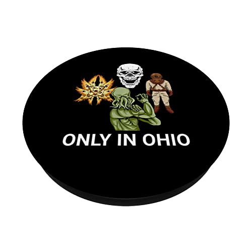 Only In Ohio Funny Ohio Memes PopSockets Swappable PopGrip, Black - Image 2