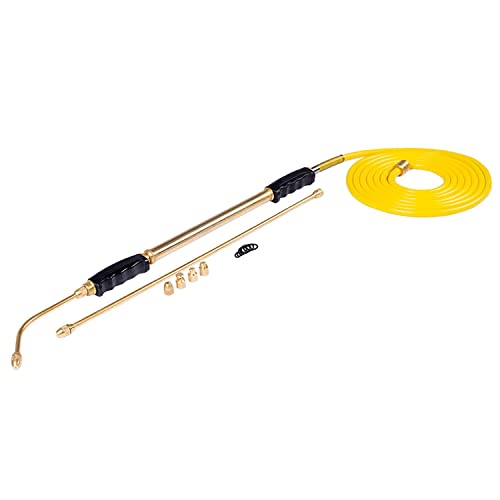 Multirex pulvérisateur Manuel Haute portée 10 m, sans électricité, Aspiration Externe, Tuyau 4 m, Lance 60 cm, 7 Buses, Laiton et Joints Viton pour démoussage...