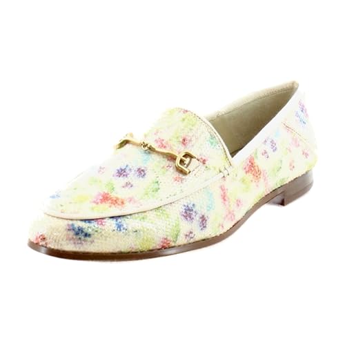 Image of Sam Edelman Loraine Sunflower Multi Almond Toe Slip On Heeled Dress Wide Loafers