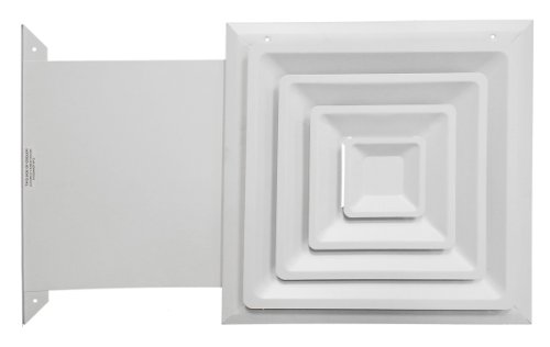 Shoemaker 425 Series 20" X 20" White Step Down 4-Way Diffuser With Damper (For 20" X 20" Hole) #TOP2