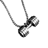 Genérico Exquisito collar con mancuernas para hombres y mujeres Punk Hip Hop Gimnasio Barbel Amuleto de Fitness Entrenamiento Regalo de Año Nuevo