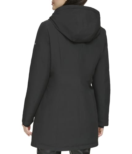 DKNY Women's Hooded Bib-Front Puffer2