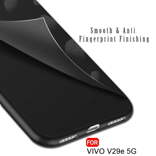 Image of TheGiftKart Sleek Back Cover Case for Vivo V29e 5G | Slim Fit Protective Design | Ultra Matte Finish | Camera Protection Bump | Soft Silicon Back Cover Case for Vivo V29e 5G (Black)