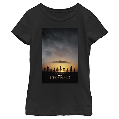 T-shirt Marvel Eternals fille noir taille XS en coton à col rond