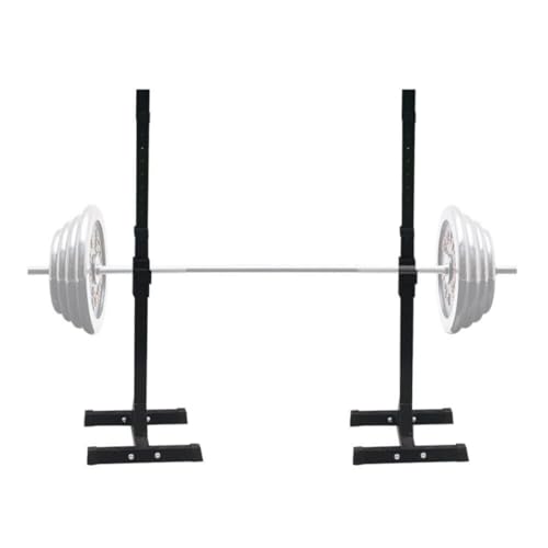 2Pcs Max Load 550Lbs Pair of Adjustable 40\"-66\" Squat Rack Sturdy Steel Squat Barbell Free Bench Press Stands GYM/Home Gym Portable Dumbbell Racks Stands