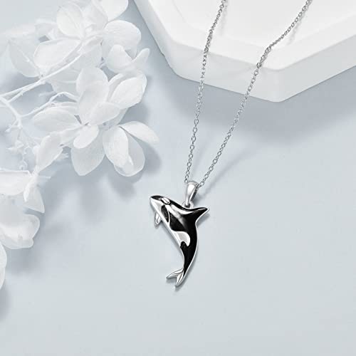 CRMAD Orca Killer Whale Necklace for Women Sterling Silver Orca Whale Gifts3