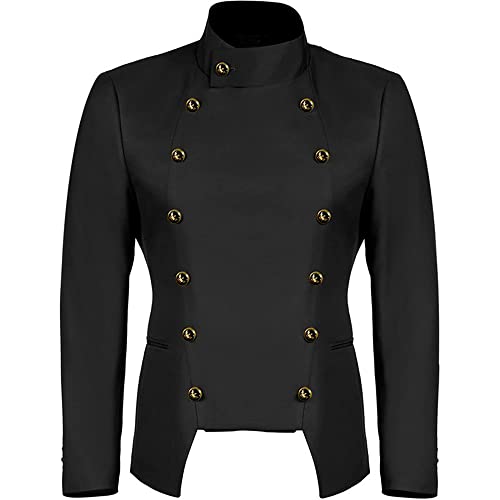 BaronHong Men's Casual Double-Breasted Jacket Slim Fit Blazer