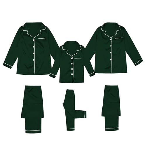 WWPPAION 2026 Family Satin Christmas Pajamas Sets Silk Xmas Pjs Matching Sets Soft Sleepwear for...