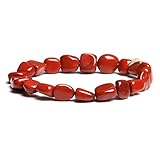 Matériau : pierre naturelle Bracelet en perles de gravier naturel pour femme - Pierre naturelle irrégulière - 17 cm