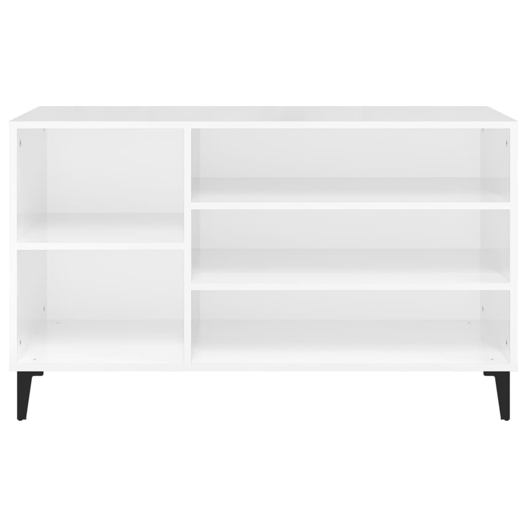 Regał na buty, wysoki połysk, biały, 102 x 36 x 60 cm, materiał drewnopochodny, idealny do korytarza, przedpokoju, szafki na buty z miejscem do przechowywania i stabilną górną płytą na buty