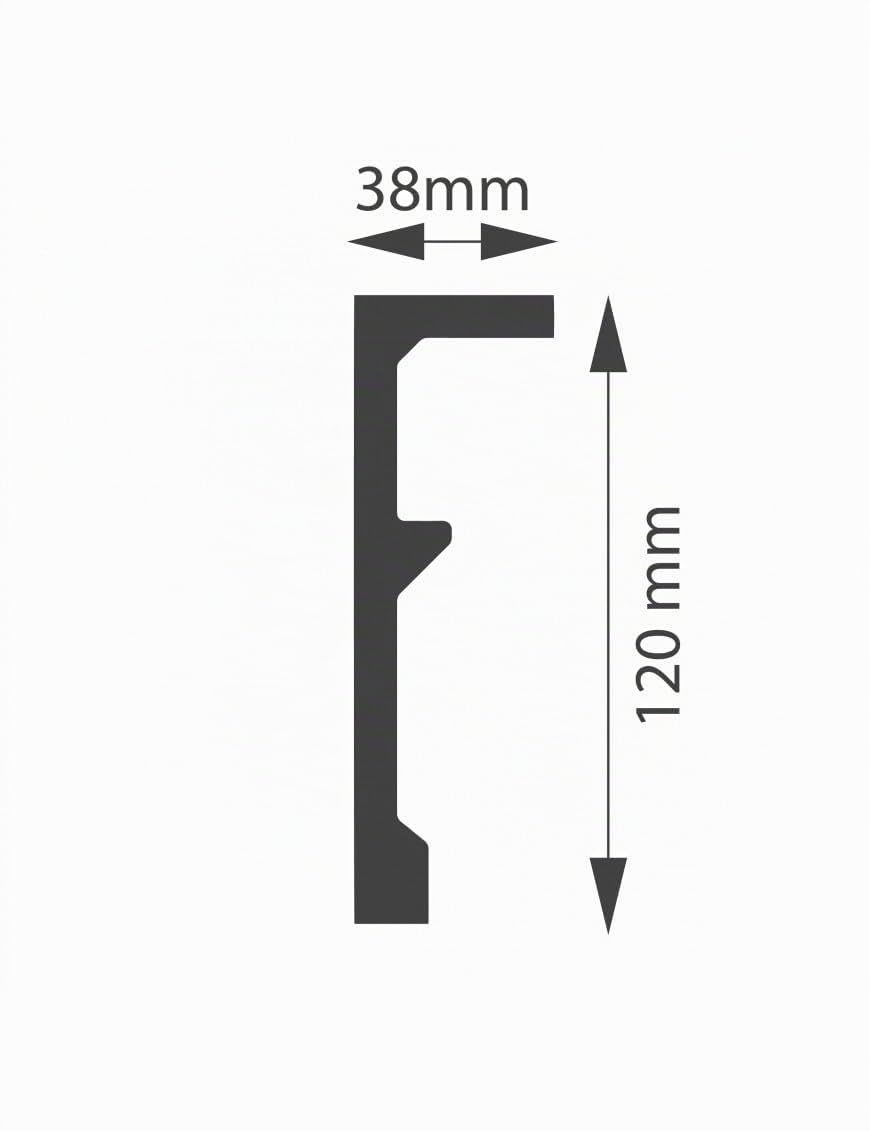 Cornici velette per led a soffitto e parete (lunghezza 2 metri - NH2), per illuminazione indiretta con le strisce led | decorative, prefabbricate in duropolimero
