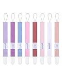 Babygoal Pacifier Clips 8 Pack, Pacifier Holder Clips for Baby Boys and Girls Fits for Most Pacifier, Binkie Styles & Baby Teethers & Toys and Gift-Neutral Color 8PS42