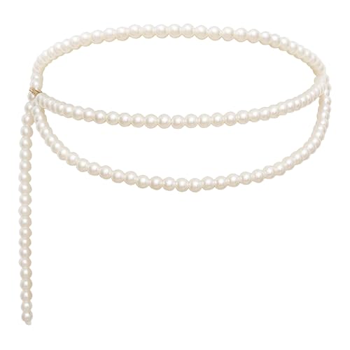 panthra Pearl Belts for Women,Pearl Waist Chain Adjustable,for Dresses, Tops, & Beachwear,Elegant Wedding & Formal Accessory,for Summer Beach