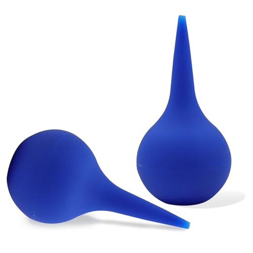 BOULESENM 2 PCS Poire Oreille, Poire de Nettoyage D'oreille Doux,poire Lavement Oreille, poireé pour déboucher les oreillés, Seringue oreill Utiliser pour Nettoyage (Bleu 60 ML)