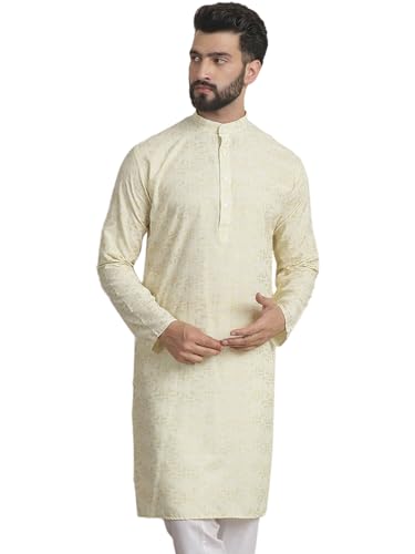 Image of SOJANYA (Since 1958 Men's Cotton Embroidered Printed Only Long Kurta