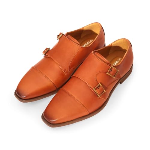 Image of Premium Men's Leather Double Monk Strap Shoes for Office & Casual Wear | Lightweight Comfort Sole | Handcrafted Stylish Shoes for Everyday Use