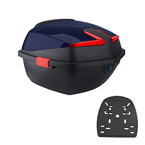 Coffre arrière de moto universel top case noir avec dossier et kit de montage