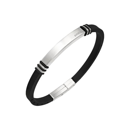 Breil Gioiello TJ3819 collezione LIGHT CUFF, BRACCIALI da UOMO in ACCIAIO, SILICONE colore NERO misura 22 con SENZA PIETRE