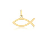 Carol Jewelry 18k Yellow Gold Christian Fish Pendant for Necklace for Women and Men