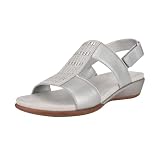 Easy Spirit Women's Hazel Wedge Sandal, Silver, 6.5