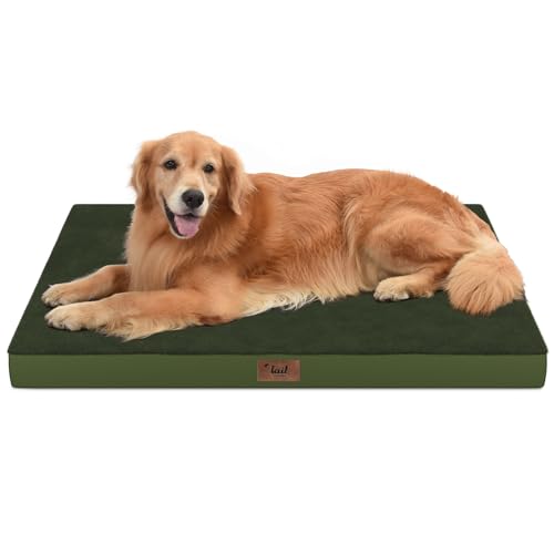 Image of Waterproof Orthopedic Outdoor Dog Bed XL for Extra Large Dogs | Egg Crate Foam for Joint Support, TPU Waterproof Layer, Machine Washable 1680D Oxford Cover, 44 x 32 Inch, Up to 90 lbs