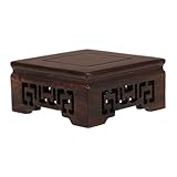 IMIKEYA Soporte de Madera para Plantas Interior Base Cuadrada de Madera Negra Soporte para Macetas y Bonsáis Decoración del Hogar Elegante y Duradera