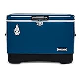 Igloo Ultratherm 54クォート モダン スチール レガシー クーラー チェスト ハンドル付き、ブルー