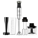 Taurus Bapi 1500 Luxe XL – Batidora de mano profesional de 1500W con varilla XL de acero inoxidable | 20 velocidades + Turbo | Cuchillas doble efecto | Campana antisalpicaduras | Set completo de acces