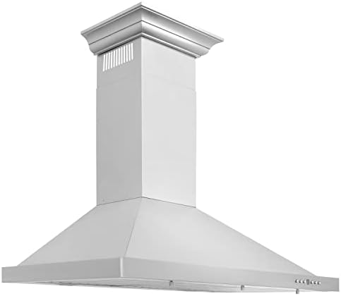 ZLINE 30 in. Convertible Vent Wall Mount Range Hood in Stainless Steel with Crown Molding (KBCRN-30)