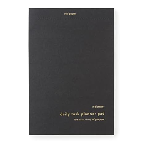Mål Paper Daily Planner Pad - 100 Sheets, Undated Wall Planner | Daily Task Productivity Notepad | Grateful For & Rate Your Day Sections | 100gsm Ivory Paper | Great for Office, Home or Meal Planning Cover