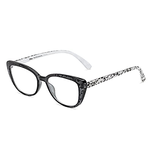 Disney x Foster Grant Women's Dreamer Cat-Eye Reading Glasses, Black and Crystal with Mickey Mouse Print, 48 mm + 1.25