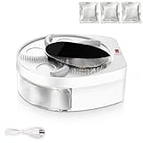 Trappola Elettrica per Mosche 360° da Parete, Silenziosa, Batteria Ricaricabile 72h USB, con 3 Esche, Anti Zanzare per Cucina Casa Ristorante