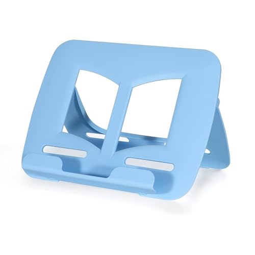 Image of oddpod Adjustable Plastic Book & Tablet Stand Multi-Functional for Reading /Lightweight Portable & Foldable Hands-Free Book Holder for School, Office and Home - Blue