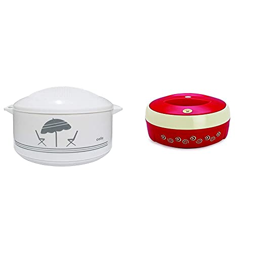 Image of Cello Chef Hot Pot, 3500 ML, Multicolour & Cello Plastic Hot Pot - 2L, Red