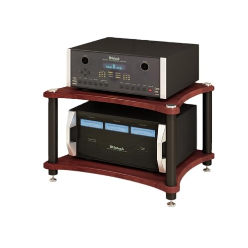 オーディオスタンド、収納ラック、脚付きオープンシェルフ、1/2/3/4段、リビングルーム、自宅、オフィス用の頑丈なアンプスタンド/AVメディアスタンド (チーク色,4段) (チーク色,2段)