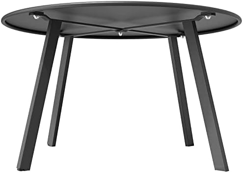 Grand patio Round Coffee Table, Various of Colours, Balcony Table, Weather Resistant, Side Table for Outdoor,Indoor,Living Room, Office, Garden, Balcony (Black)