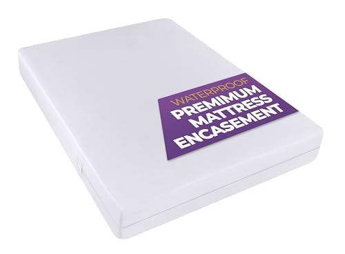 Utopia Bedding Waterproof Mattress Encasement - Single Size Bed 90 x 190 x 30 cm, Oeko-TEX Certified Cover with Zipper Enclosure, Mattress Protector - White