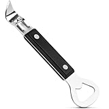 Anyongora Can Punch Opener with Non-Slip Handle, 2-in-1 Stainless Steel Beer Bottle and Can Opener, Rust-Resistant and Compact, for Kitchen, Bar, Camping