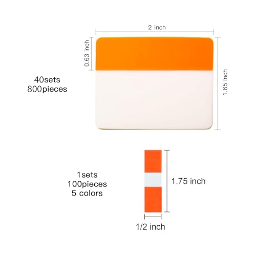 Image of ELII 900 Pcs 2 Inch Sticky Index Tabs - Colorful Writable Book Tabs | Transparent for Notebooks,Annotating,Self Adhesive,Labels for Pages ,Repositionable,Tape Flags,File Folders,Smooth Writing