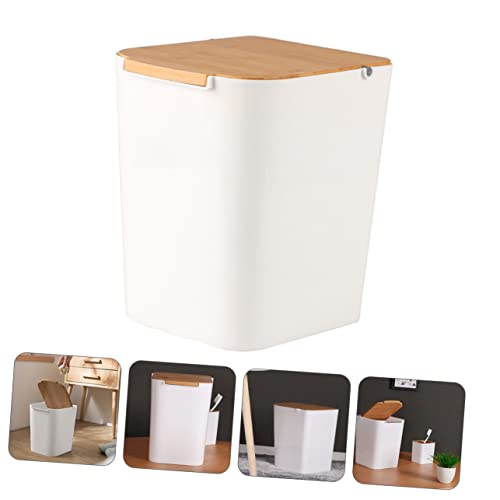 Caneca de basura moderna de plástico con tapa y capacidad 7.7 litros miniatura 5