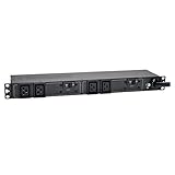Tripp Lite Basic PDU, 30A, 4 Outlets (C19), 208/240V, L6-30P, 12 ft. Cord, 1U Rack-Mount Power (PDUH30HV19),Black