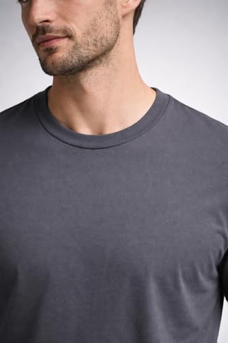 Image of Mens T Shirt Premium Cotton Slim Fit Crew Neck Short Sleeve Casual Basic Tee Soft Breathable Everyday Essential