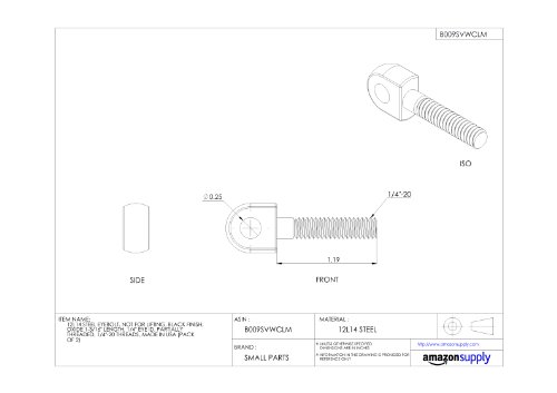 Image of Te-Co 43001 Black Oxide 12L14 Steel Latch Bolt, 1 /4 inch-20 TPI, 3 /4 inch Thread Length, 1-3 /4 inch Overall Length (Pack of 2)