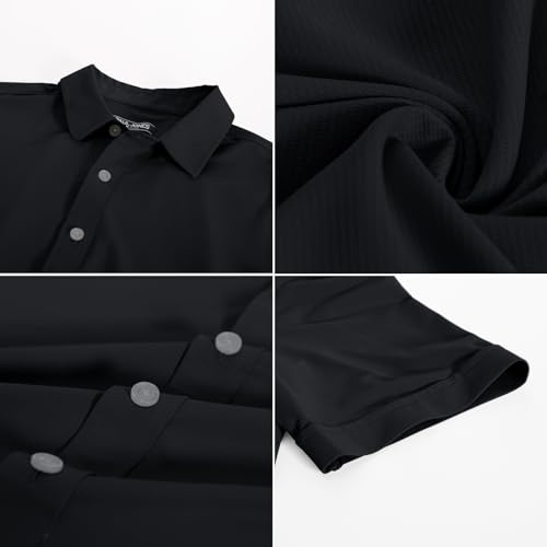 PJ-PAUL-JONES-Mens-Short-Sleeve-Casual-Button-Down-Shirts-4-Way-Stretch-Travel-Dress-Shirt