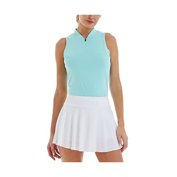 LastFor1-Womens-Golf-Polo-Sleeveless-Shirt-Zip-Up-UPF-50-UV-Protection-Athletic-Tops-Slim-Fit-Quick-Dry-Lightweight LastFor1 Women's Golf Polo Sleeveless Shirt Zip-Up UPF 50+ UV Protection Athletic Tops Slim Fit Quick Dry Lightweight Green S